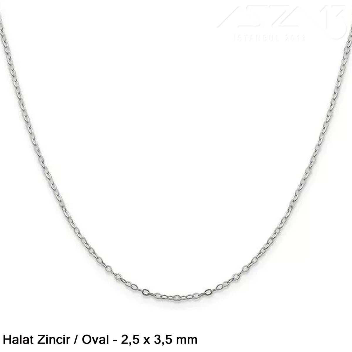 Zincir - Halat Tip - Oval 2,5 mm - Nikel Kaplama / 1 Metre