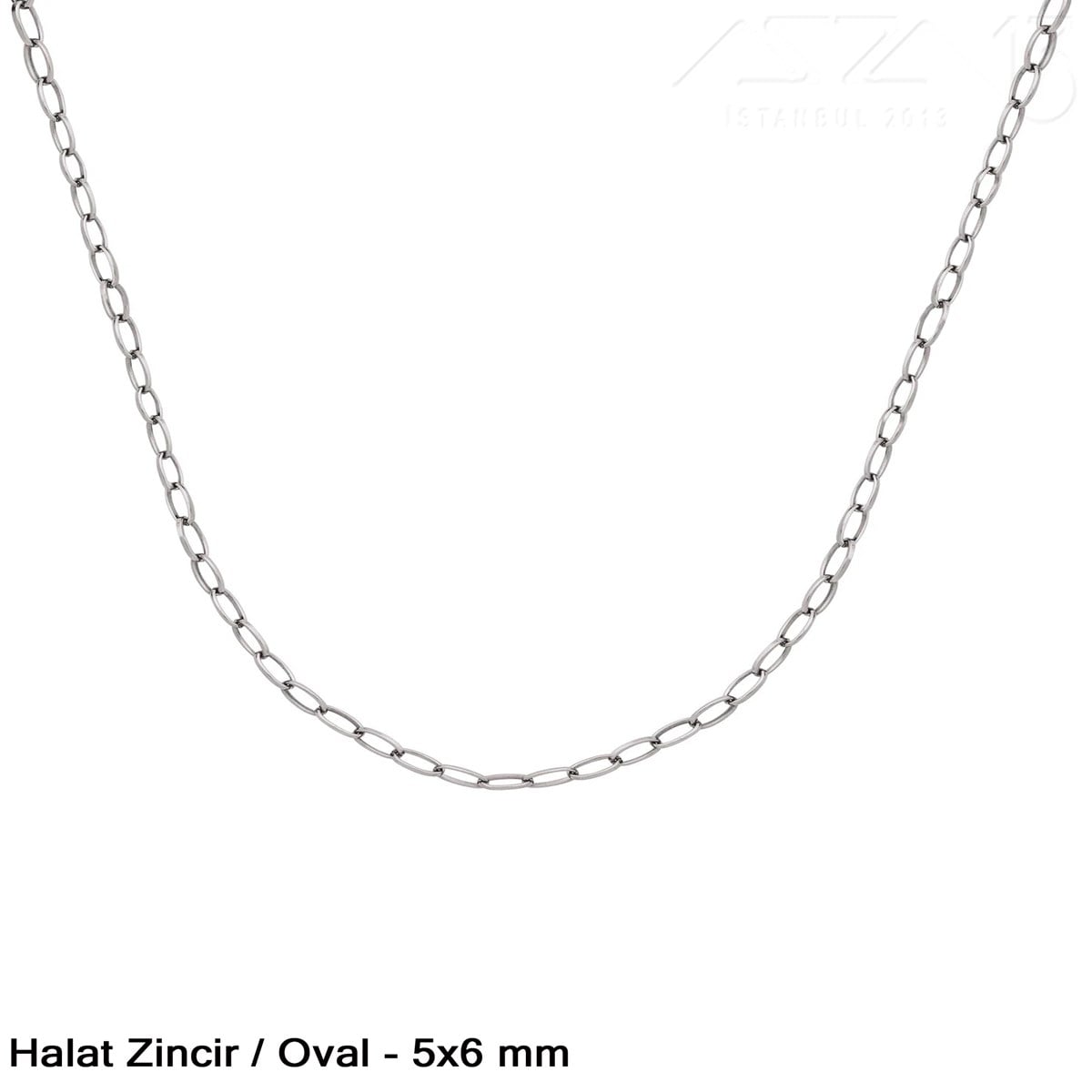Zincir - Halat Tip - Oval 5 mm - Nikel Kaplama / 1 Metre