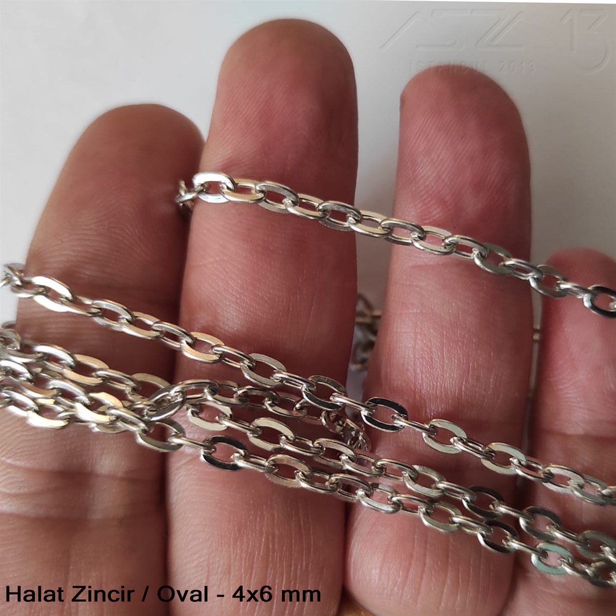 Zincir - Halat Tip - Oval 4 mm - Nikel Kaplama / 1 Metre