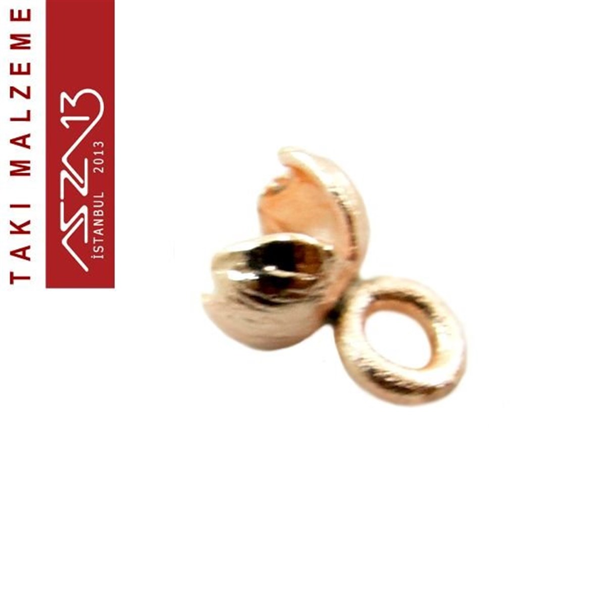 Rose Altın Kaplamalı 11x6 mm Pirinç Döküm Düğüm Kapama / Paket İçeriği 4 Adet