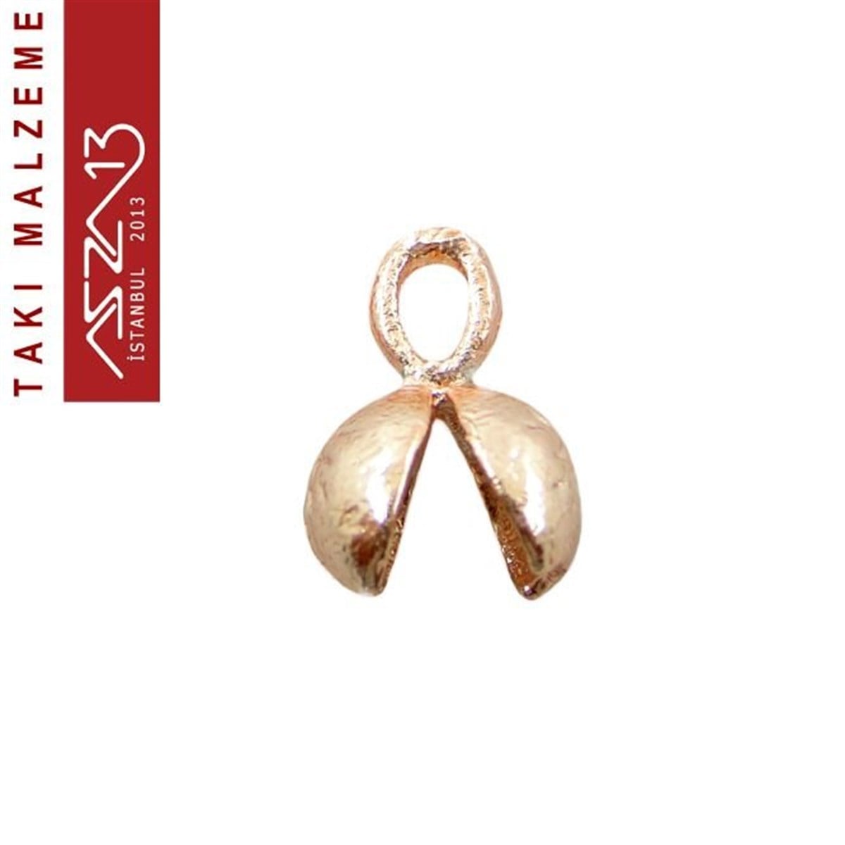Rose Altın Kaplamalı 9x4 mm Pirinç Döküm Düğüm Kapama / Paket İçeriği 8 Adet