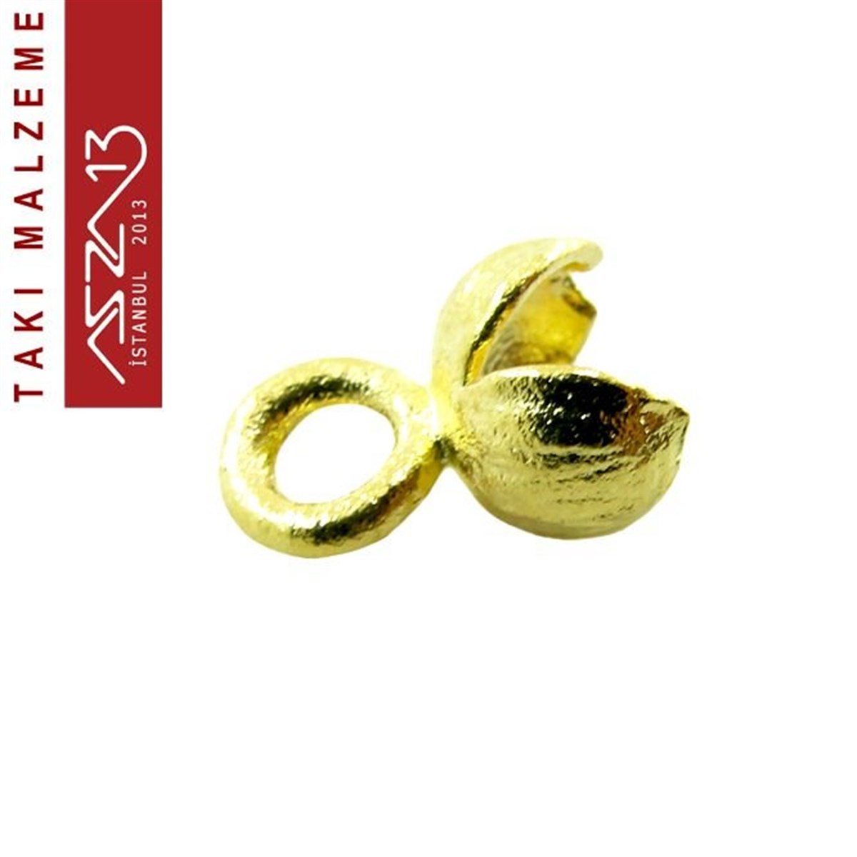 Altın Kaplamalı 11x6 mm Pirinç Döküm Düğüm Kapama / Paket İçeriği 4 Adet