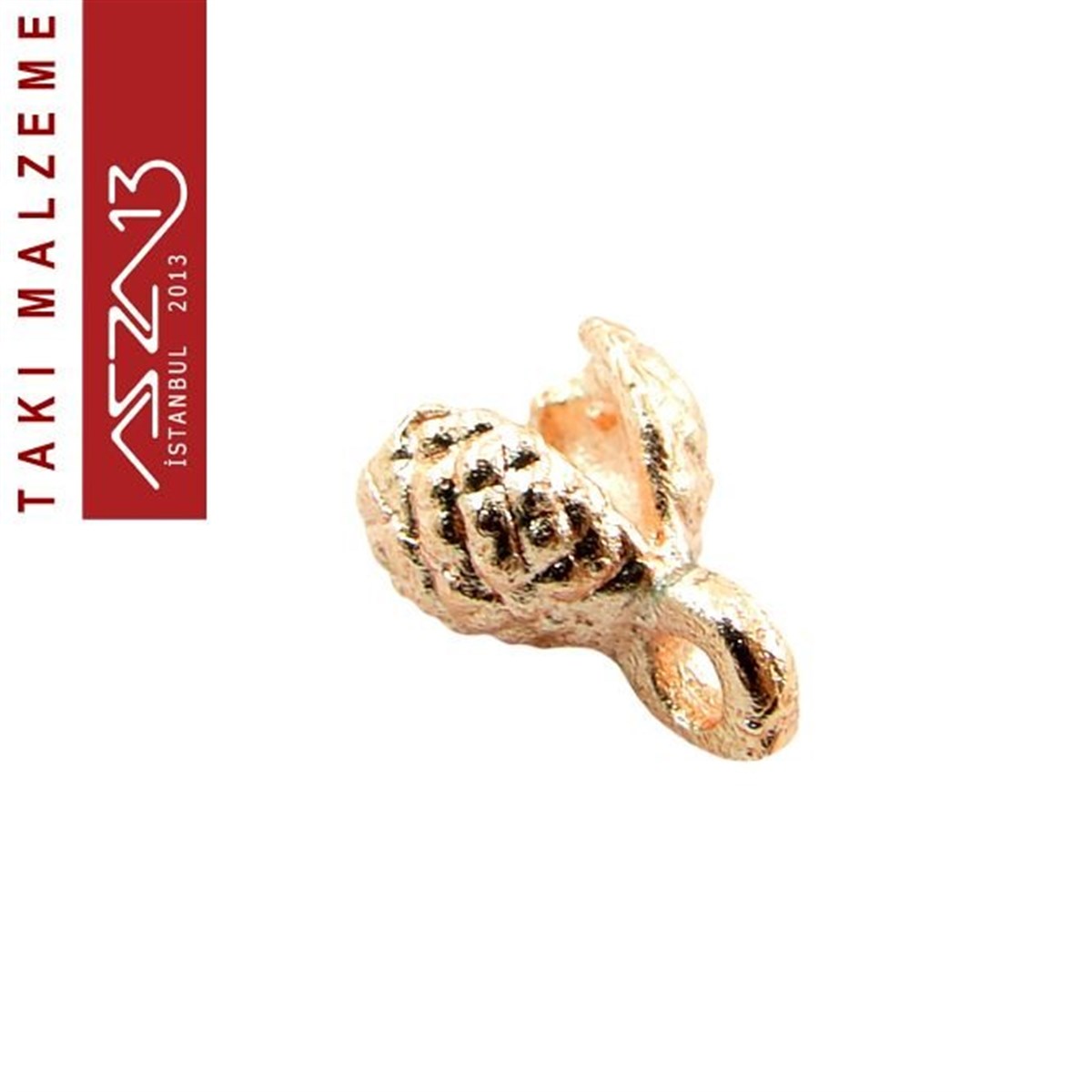 Rose Altın Kaplamalı 9x4 mm Pirinç Döküm Düğüm Kapama / Paket İçeriği 8 Adet