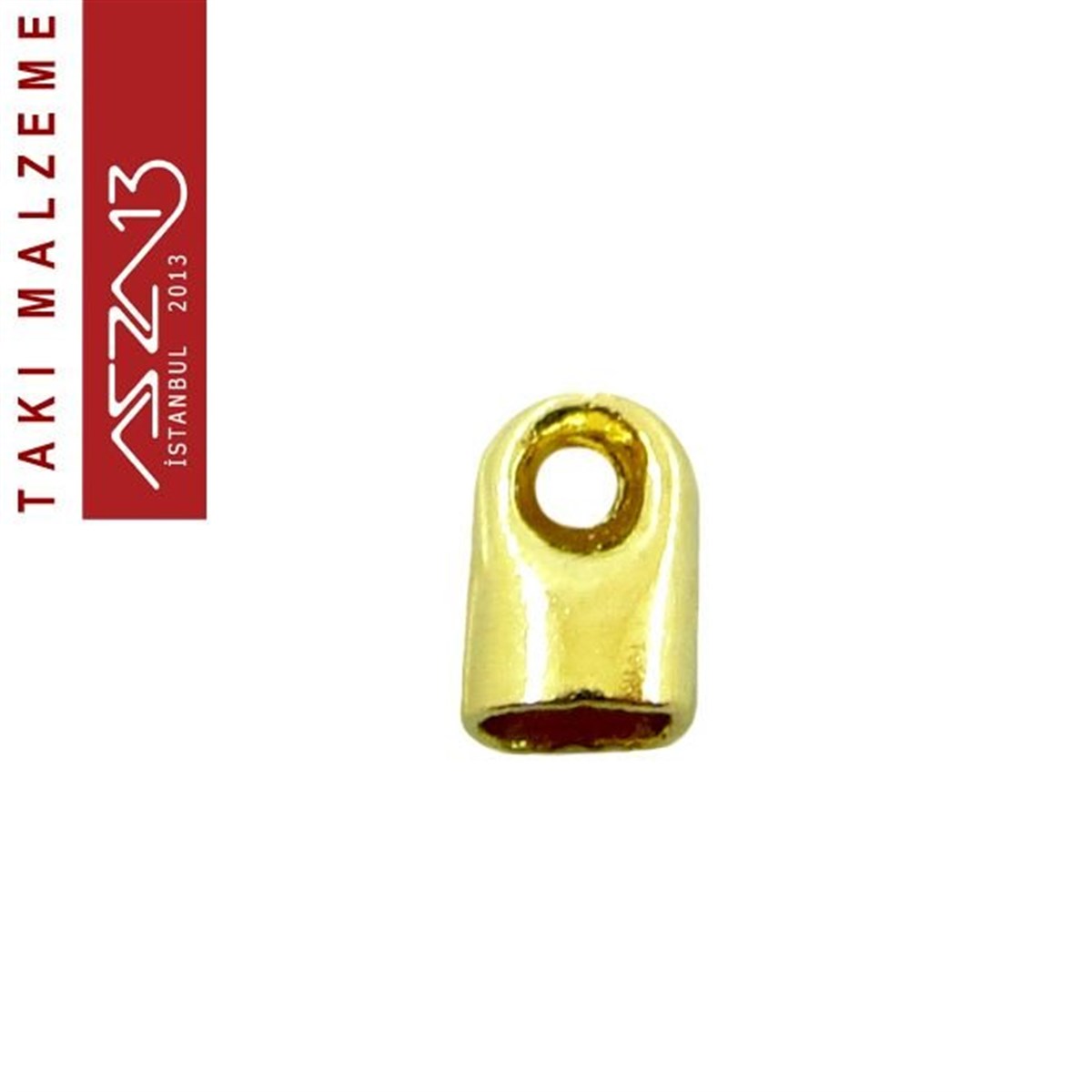 Altın Kaplamalı 6,5x4 mm Pirinç Döküm Kordon-Zincir Sonu Kapsül / Paket İçeriği 10 Adet