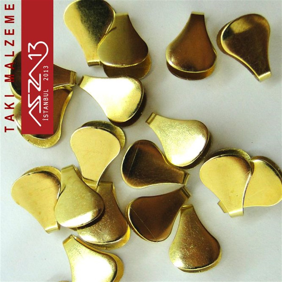 Kaplamasız Pirinç 8 mm Yassı Zincir-Kordon Uç Kapama / Paket İçeriği 50 Adet