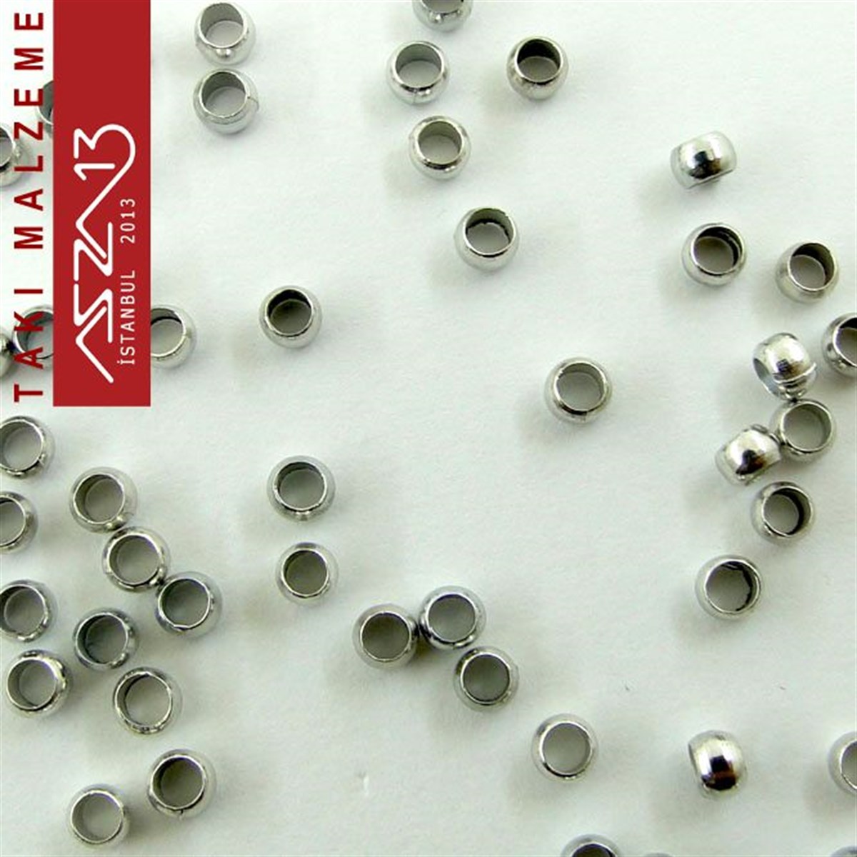 Nikel Kaplamalı 3 mm Kapalı Boncuk Bit / Paket İçeriği 10 Gr