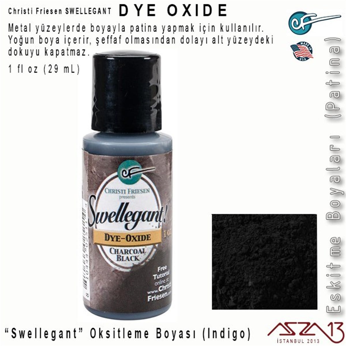 Swellegant Charcoal Black Oksitleme Boyası (Dye-Oxide)