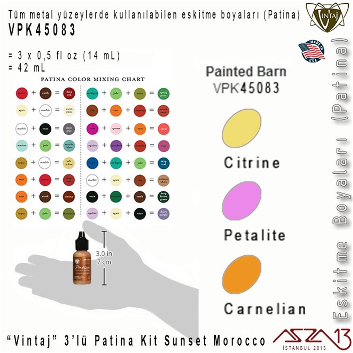 Vintaj VPK45083 Patina Boyası 3lü Set (Sunset Morocco)