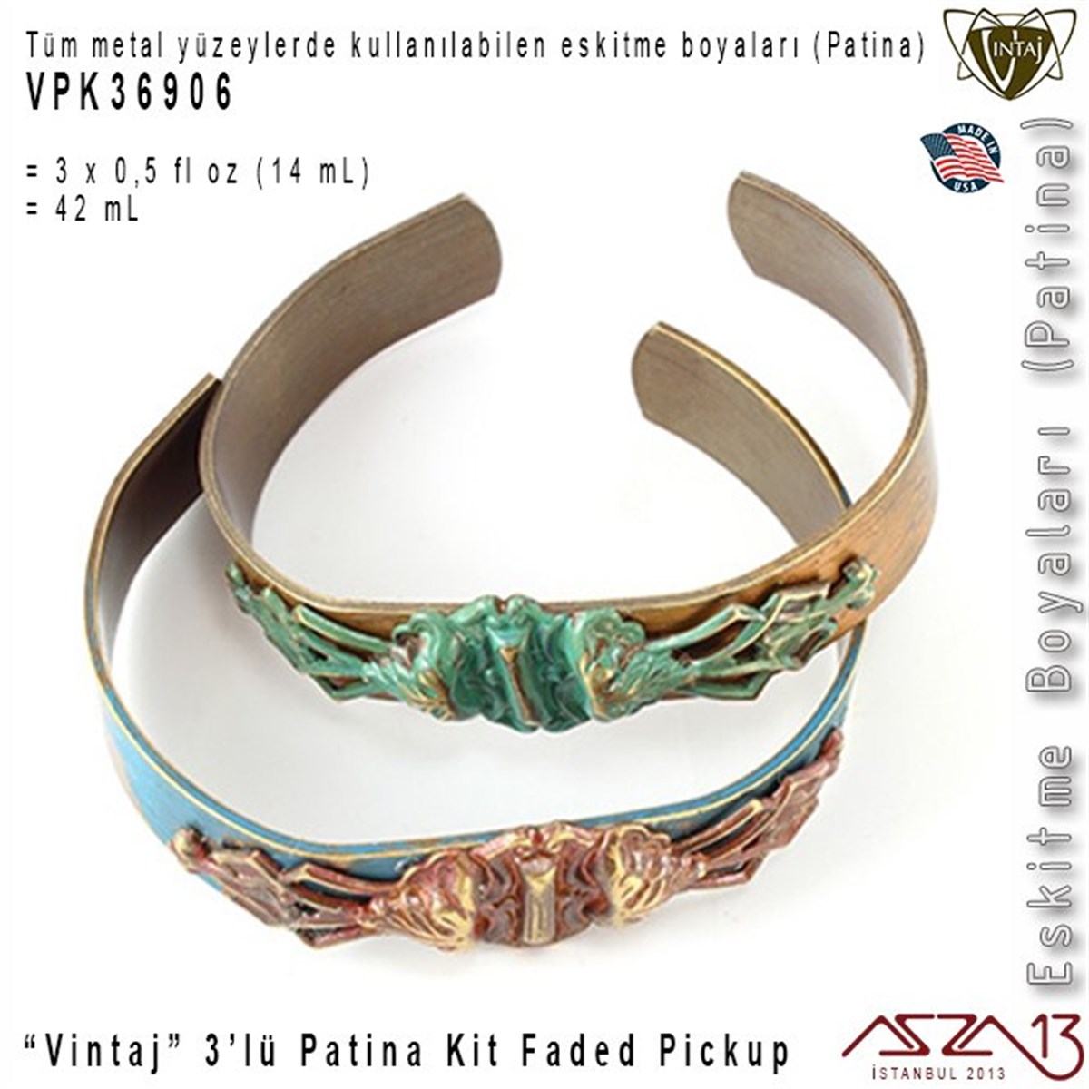 Vintaj VPK36906 Patina Boyası 3lü Set (Faded Pickup)