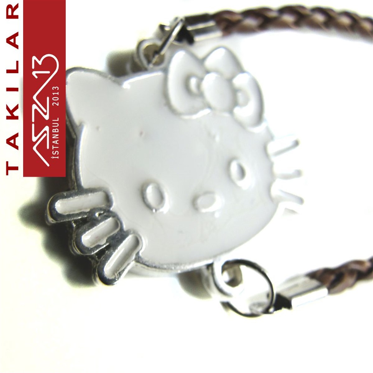 Hello Kitty Figürlü Beyaz Mineli Bileklik