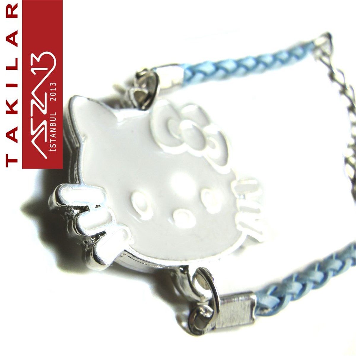 Hello Kitty Figürlü Beyaz Mineli Bileklik