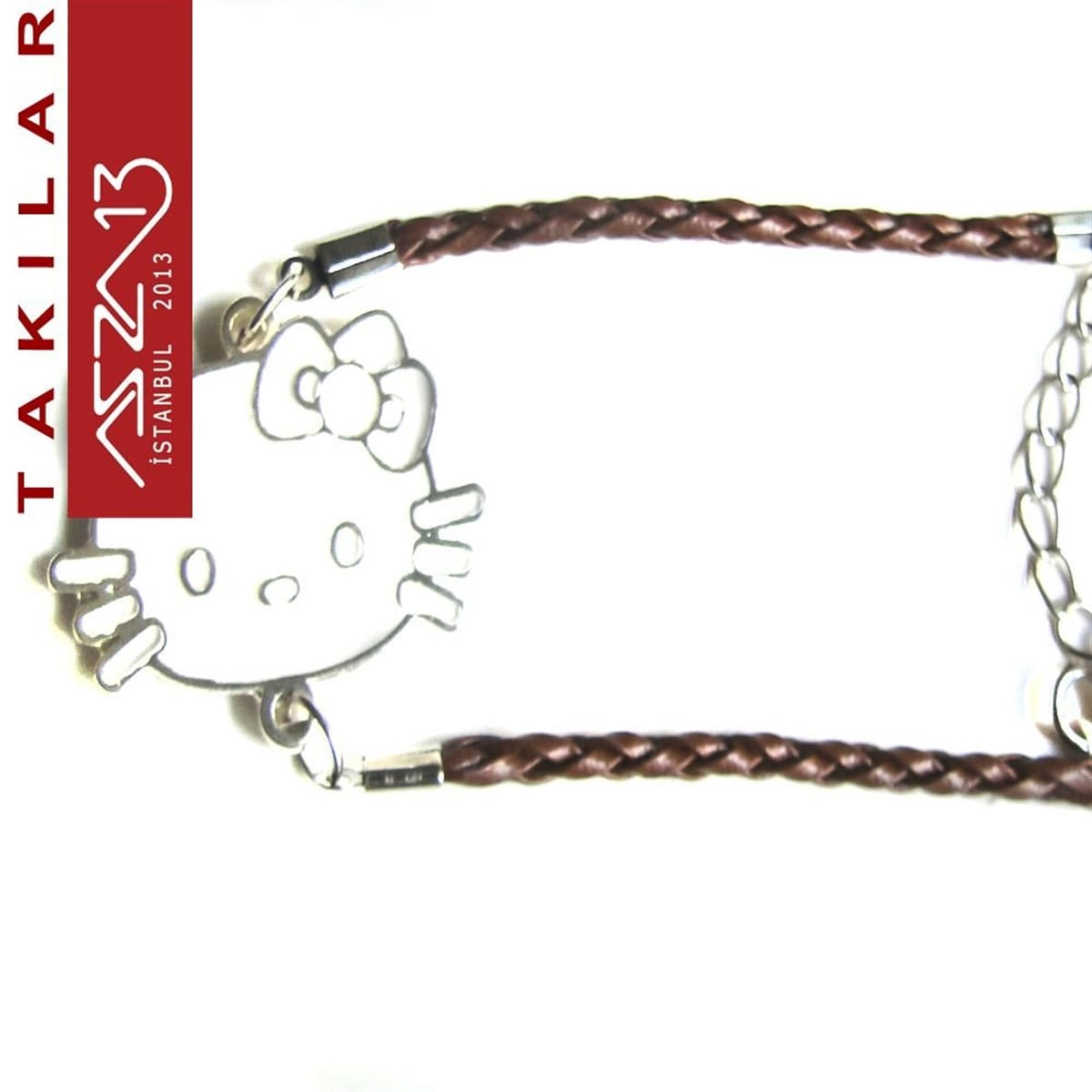 Hello Kitty Figürlü Beyaz Mineli Bileklik