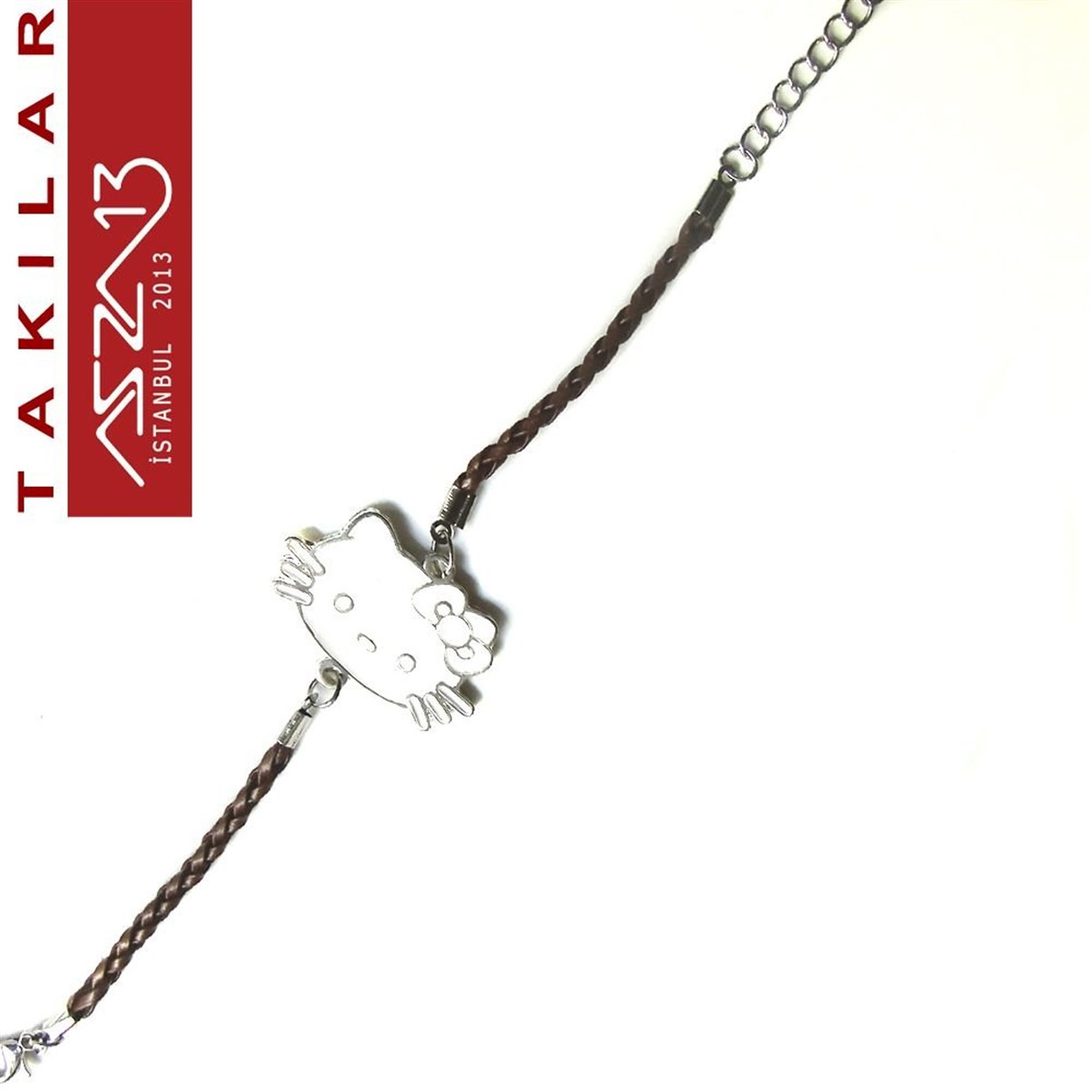 Hello Kitty Figürlü Beyaz Mineli Bileklik