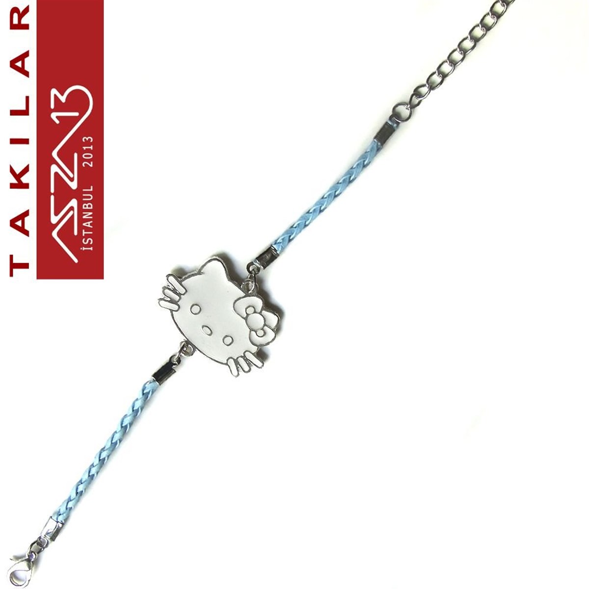 Hello Kitty Figürlü Beyaz Mineli Bileklik