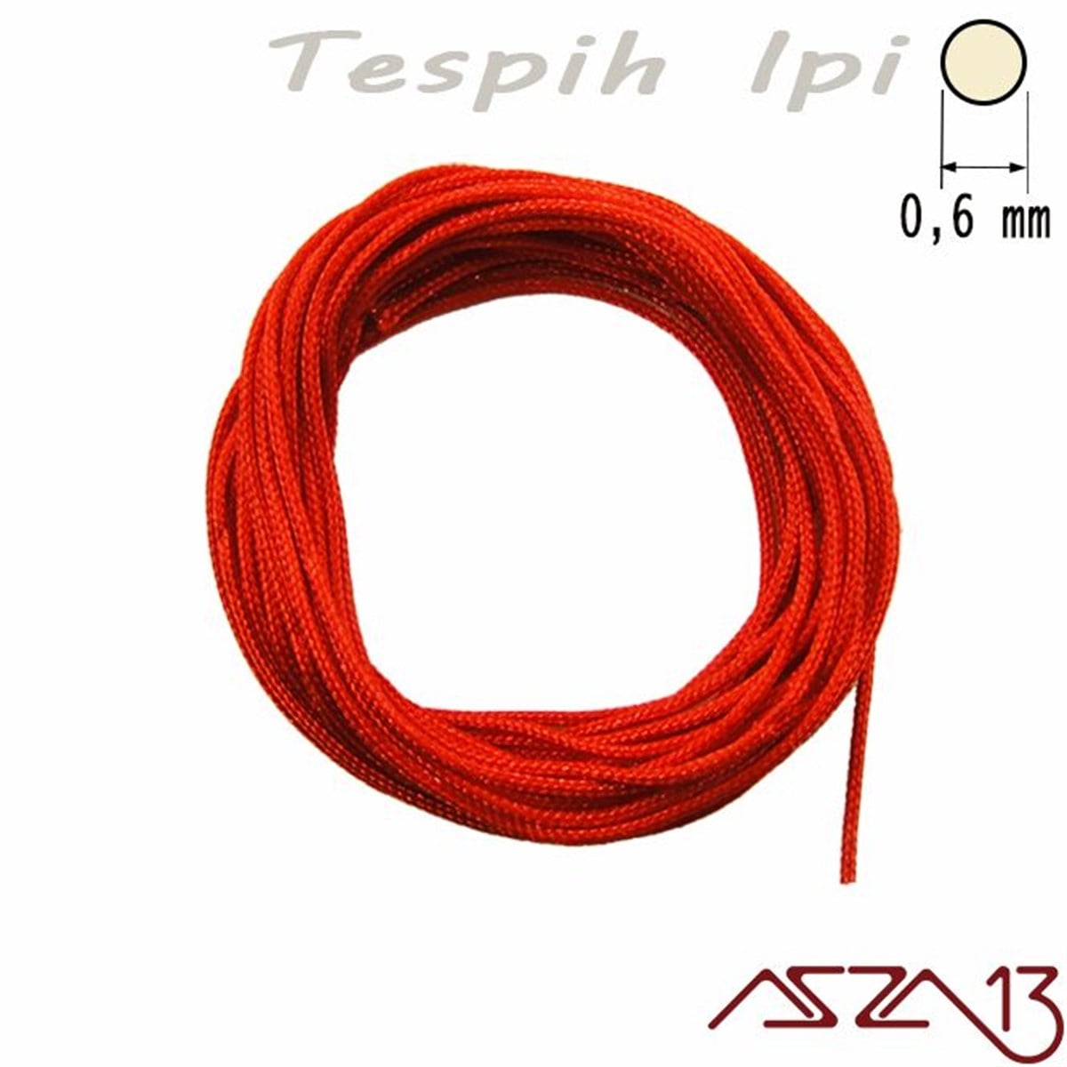 Kırmızı 0,6 mm Tespih İpi / Paket İçeriği 3 m