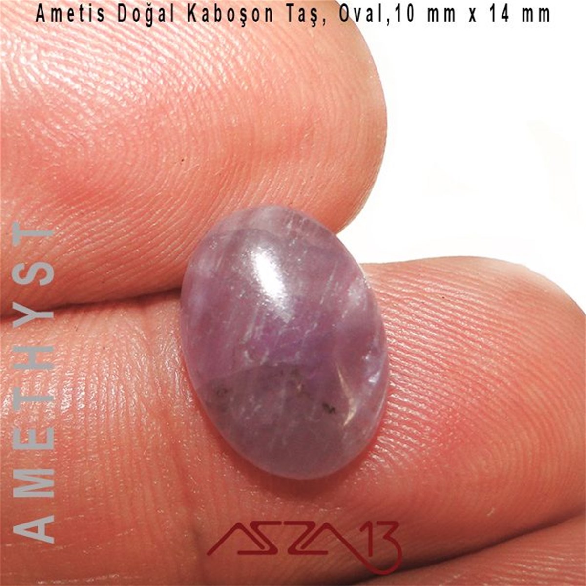 Ametis 10x14 mm, Doğal Taş Kaboşon / Paket İçeriği 1 Adet