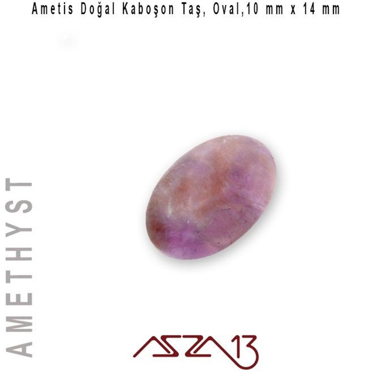 Ametis 10x14 mm, Doğal Taş Kaboşon / Paket İçeriği 1 Adet