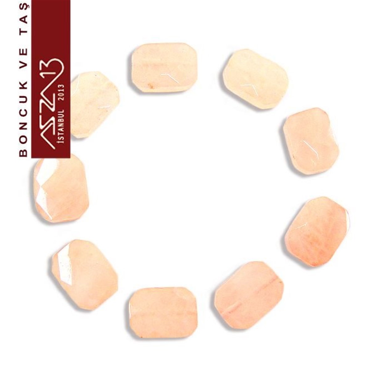 9 Adet / 10x15 mm Dikdörtgen, Fasetli Yüzey Kuartz (Quartz)
