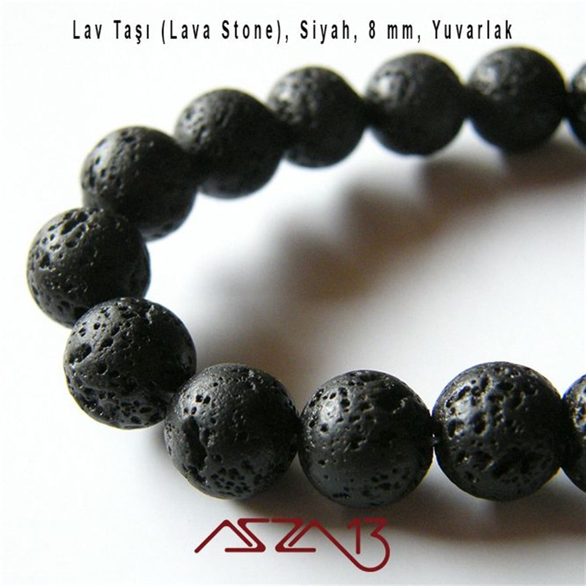 50 Adet / 8 mm,  Gözenekli Yüzey Siyah Lav Taşı