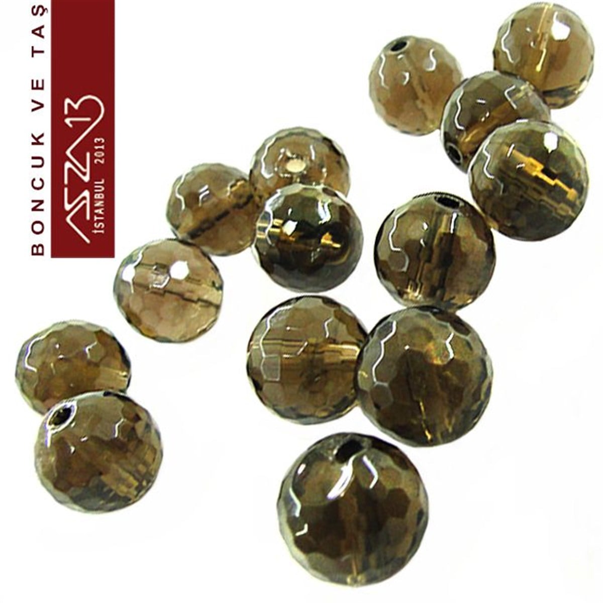 15 Adet / 8 mm, Fasetli Yuvarlak Kuartz (Quartz)