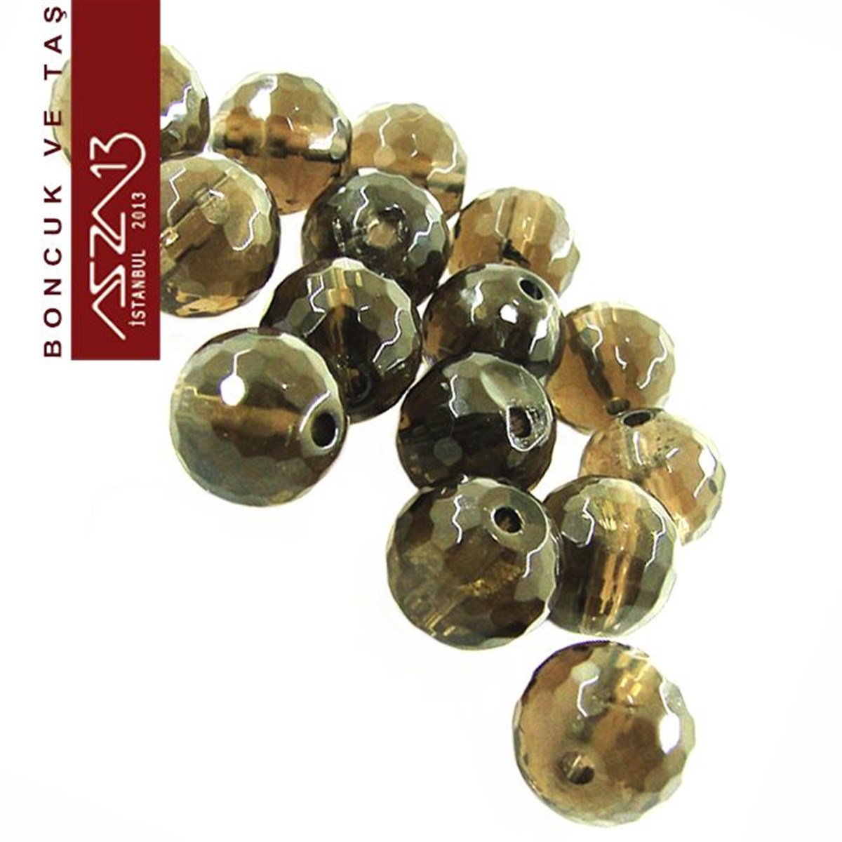 15 Adet / 8 mm, Fasetli Yuvarlak Kuartz (Quartz)