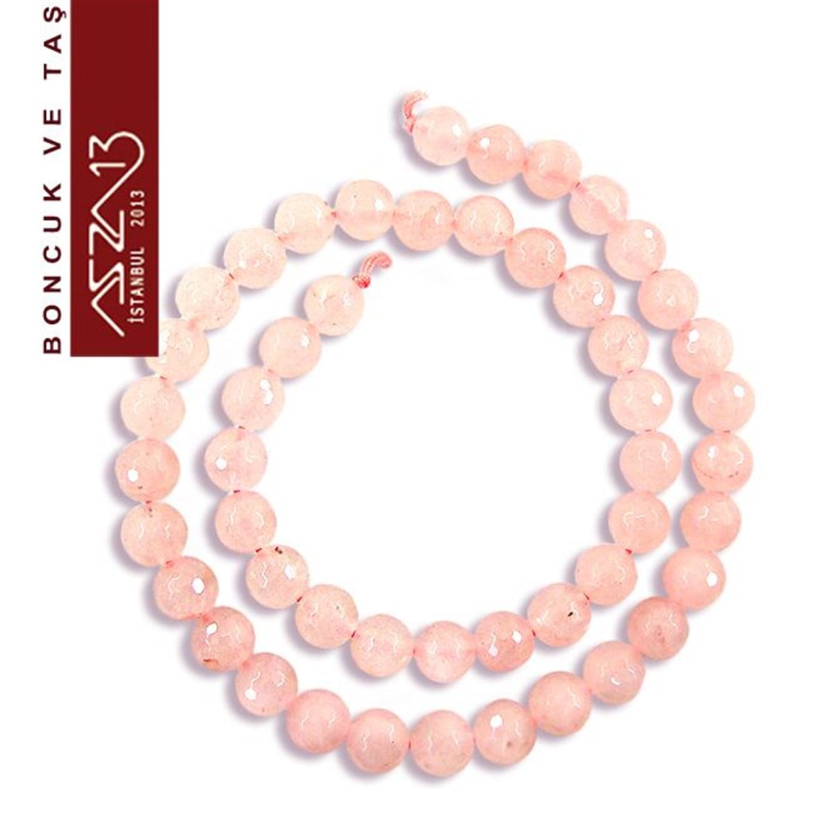 49 Adet / 8 mm  Yuvarlak, Fasetli Yüzey Kuartz (Quartz)