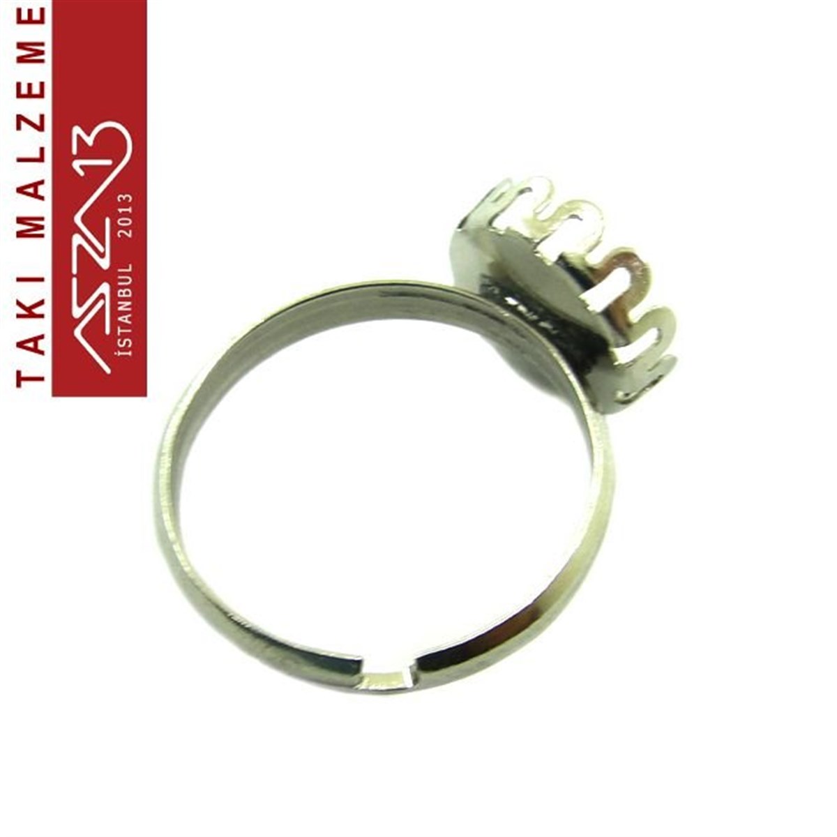 Platin Kaplamalı 18 mm Yüzük, Yuva Çapı 10 mm / Paket İçeriği 1 Adet