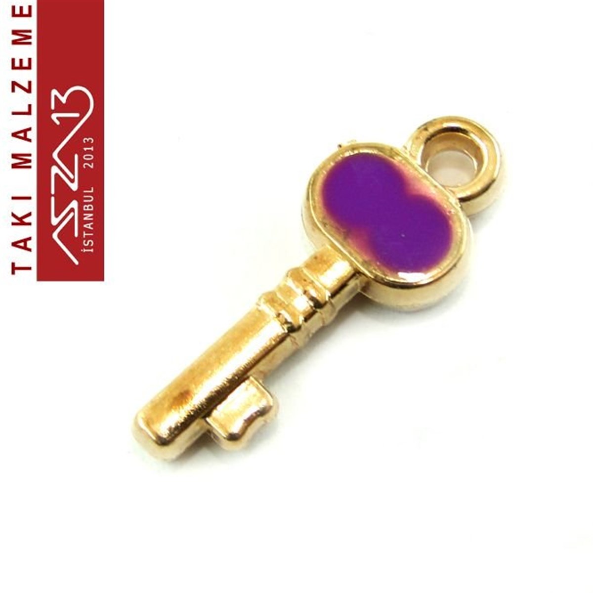 Rose Altın Kaplamalı 24x10 mm Akrilik, Mineli Anahtar Sallantı Ara Malzeme / Paket İçeriği 6 Adet