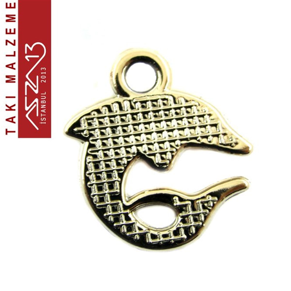 Rose Altın Kaplamalı 17x15 mm Akrilik, Mineli Yunus Sallantı Ara Malzeme / Paket İçeriği 6 Adet