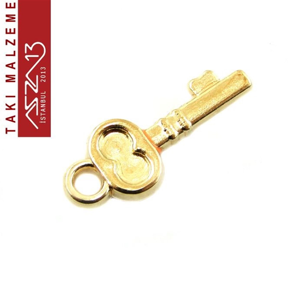 Rose Altın Kaplamalı 24x10 mm Akrilik, Mineli Anahtar Sallantı Ara Malzeme / Paket İçeriği 6 Adet