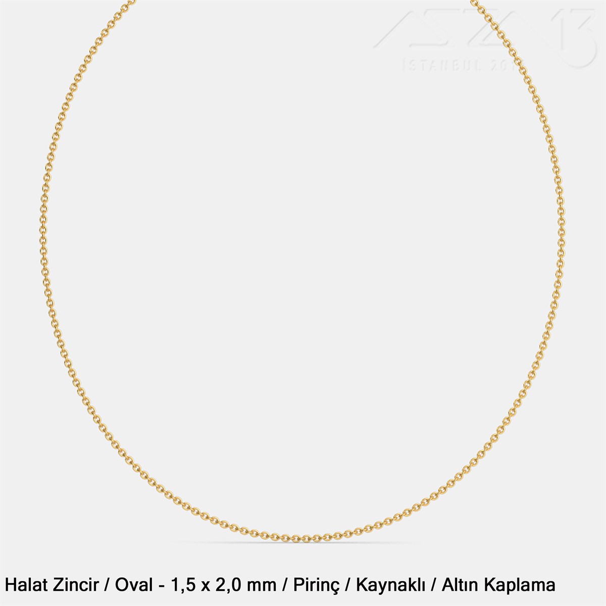 Zincir - Halat Tip - Oval 1,5 mm - Altın Kaplama - Kaynaklı  / 1 Metre
