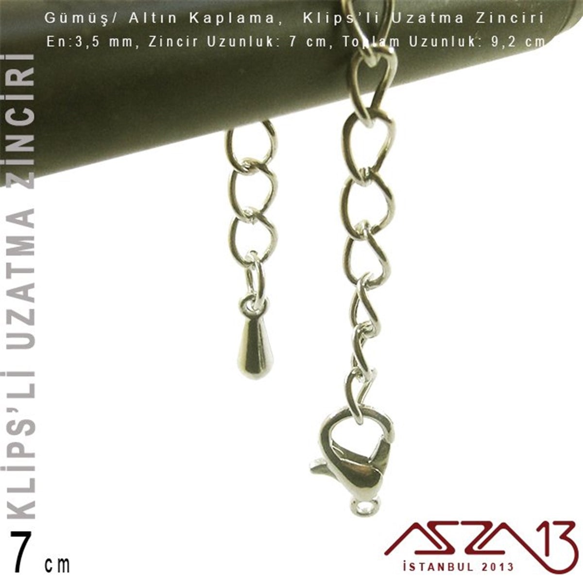 Altın ve Gümüş Kaplama -  7 cm - Klipsli Uzatma Zinciri / 1 Adet