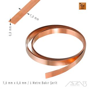 0,8 mm Bakır Şerit (7 mm x 1000 mm)