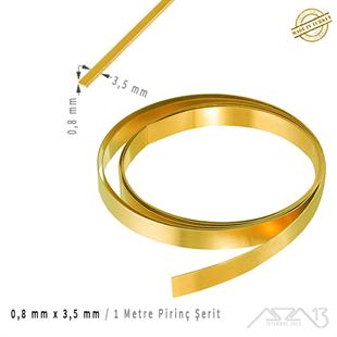 0,8 mm x 3,5 mm / 1 Metre Pirinç Şerit