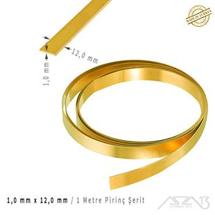 1,0 mm x 12,0mm / 1 Metre Pirinç Şerit
