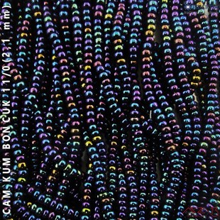 Metalik Janjanlı Lacivert Cam Kum Boncuk 11/0 (2,1 mm) 40 gr