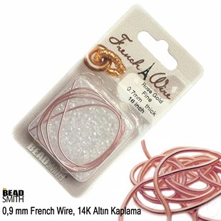 Rose Altın Kaplama, 0,7 mm İçi Boş Metal Tel / French Wire / Paket İçeriği 35 cm