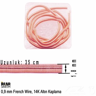 Rose Altın Kaplama, 0,7 mm İçi Boş Metal Tel / French Wire / Paket İçeriği 35 cm