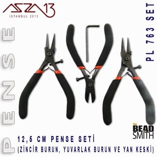 3lü Düz Burun, Yuvarlak Burun ve Yan Keski Seti - 125 mm