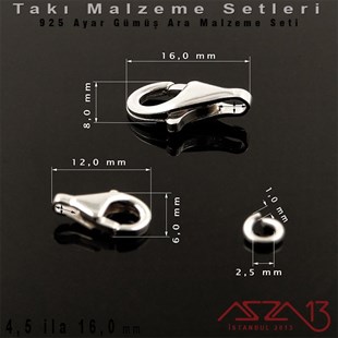 925 K - Gümüş Kilit ve Halka Seti / 3,28 Gram