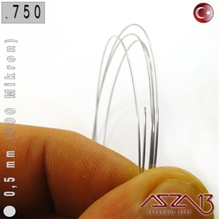 750 Ayar - 0,5 mm (500 Mikron) - Yuvarlak Gümüş Kaynak Teli / 1 Metre
