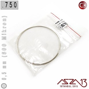 750 Ayar - 0,5 mm (500 Mikron) - Yuvarlak Gümüş Kaynak Teli / 1 Metre