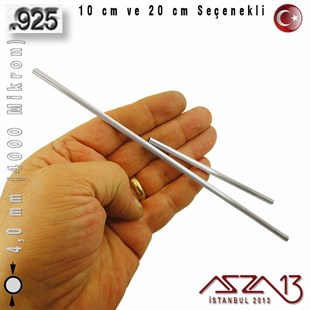 925 Ayar - 4,0 mm (4000 Mikron) Çapında - Yuvarlak Gümüş Boru / 10 ve 20 cm Seçenekli