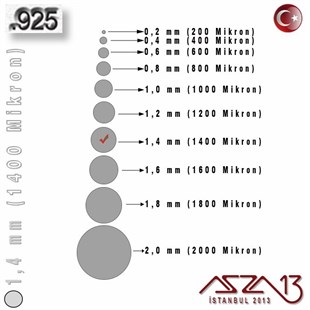 925 Ayar - 1,4 mm (1400 Mikron) - Yuvarlak Gümüş Tel / 50 Santimetre