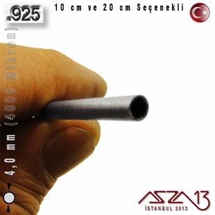 925 Ayar - 4,0 mm (4000 Mikron) Çapında - Yuvarlak Gümüş Boru / 10 ve 20 cm Seçenekli