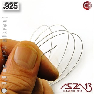 925 Ayar - 0,8 mm (800 Mikron) - Yuvarlak Gümüş Tel / 1 Metre