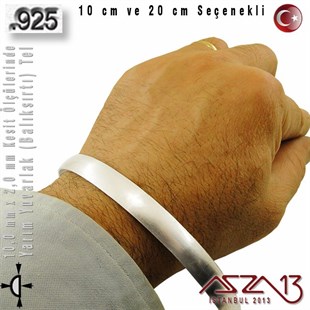 925 Ayar - 10,0 mm / 2,0 mm Ölçülerinde - Yarım Yuvarlak (Balıksırtı) Gümüş Tel / 10 ve 20 cm Seçenekli