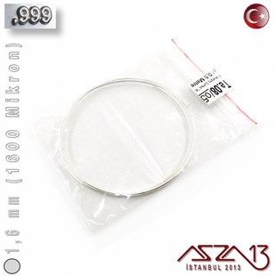 999 Ayar - 1,6 mm (1600 Mikron) - Yuvarlak Gümüş Tel / 50 Santimetre