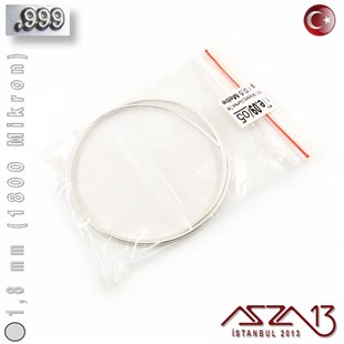 999 Ayar - 1,8 mm (1800 Mikron) - Yuvarlak Gümüş Tel / 50 Santimetre