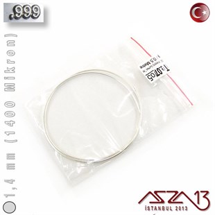 999 Ayar - 1,4 mm (1400 Mikron) - Yuvarlak Gümüş Tel / 50 Santimetre